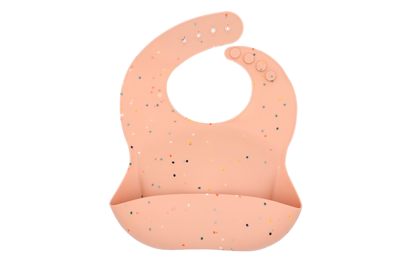 Mushie - śliniak silikonowy Powder Pink Confetti